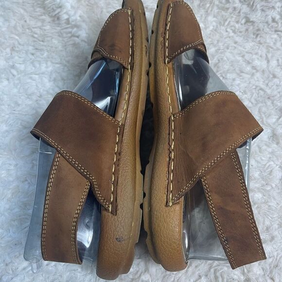 NDURE Men leather Brown Straps sandals with antique tone side buckles Size 8 main image 4